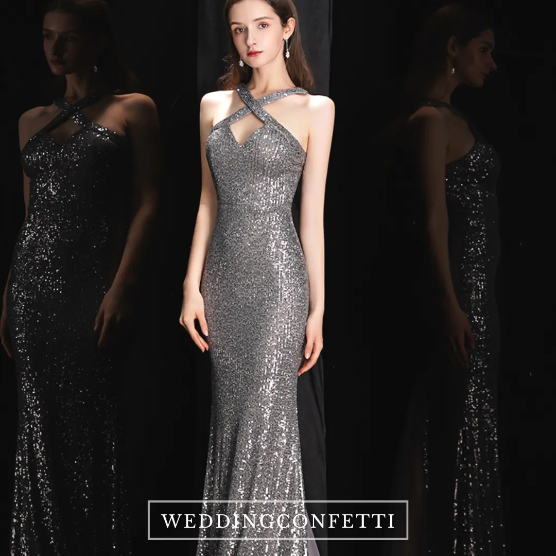 The Rhonda Halter Sequined Gown (Available in 2 Colours)