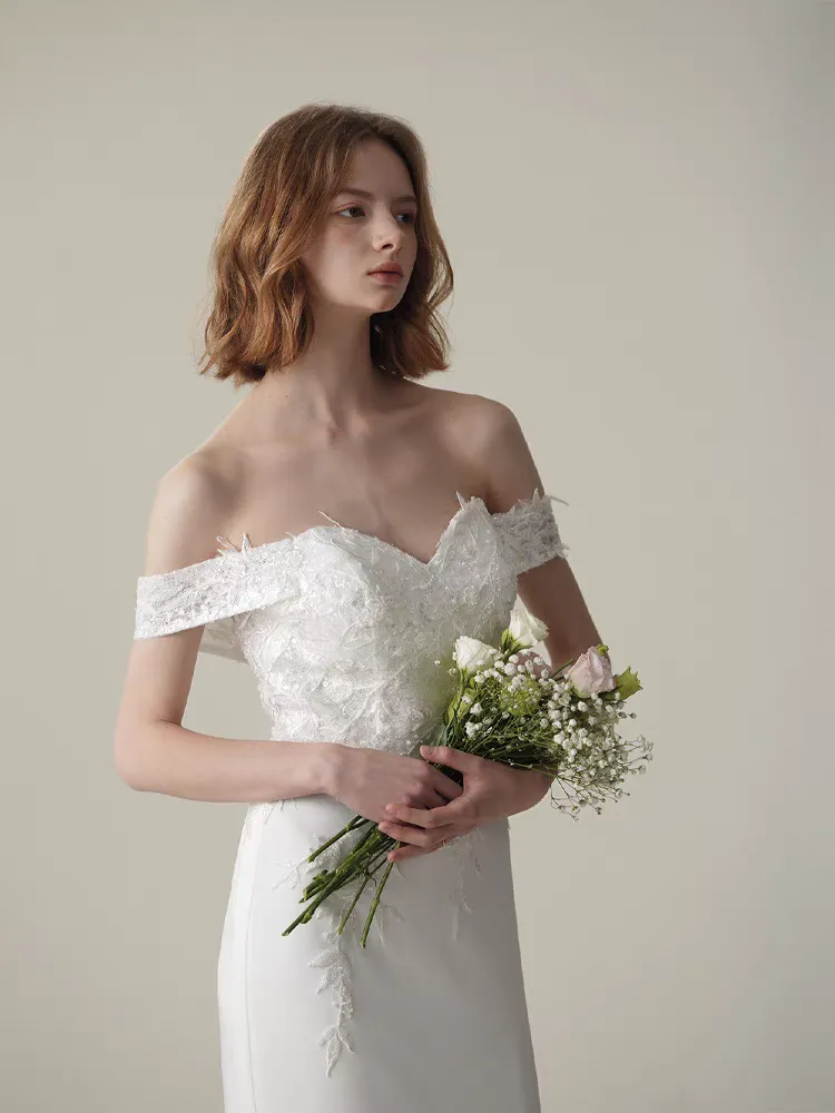 The Sophie Wedding Bridal Off Shoulder Gown