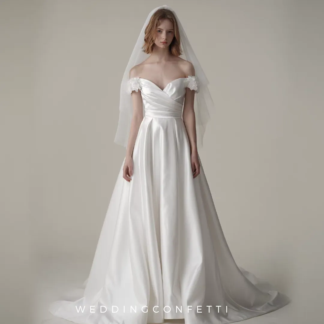 The Stellar Wedding Bridal Off Shoulder Gown