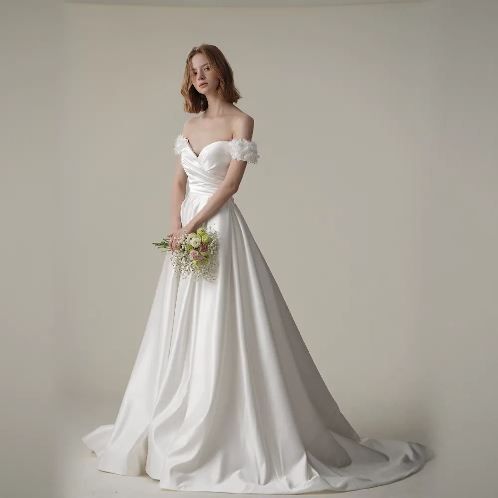 The Stellar Wedding Bridal Off Shoulder Gown