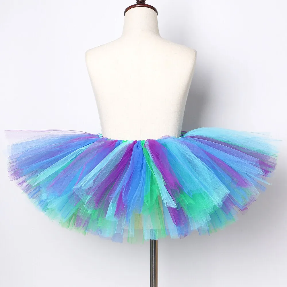 Toddler Baby Girls Tutu Skirt little Mermaid Ball Gown Children Dance Performance Tutus Kids Tulle Costumes Above Knee Length