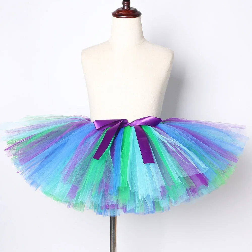 Toddler Baby Girls Tutu Skirt little Mermaid Ball Gown Children Dance Performance Tutus Kids Tulle Costumes Above Knee Length