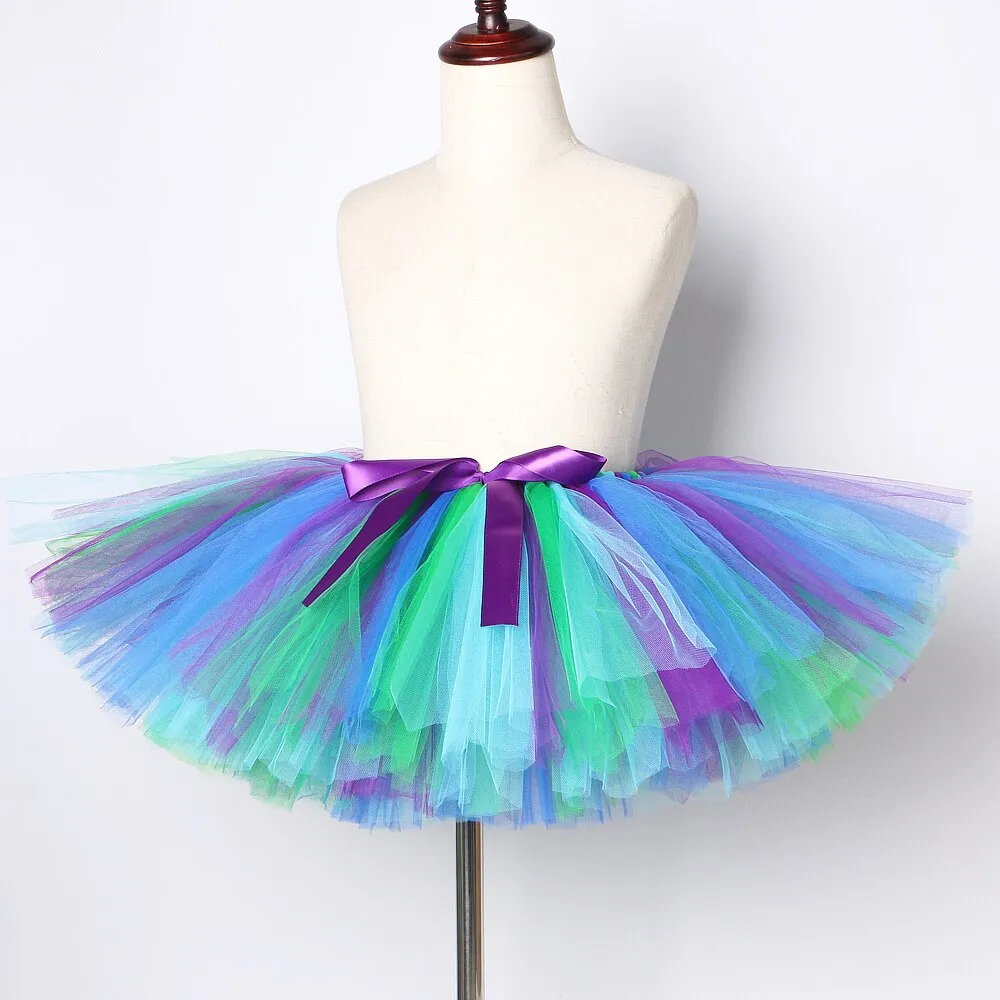 Toddler Baby Girls Tutu Skirt little Mermaid Ball Gown Children Dance Performance Tutus Kids Tulle Costumes Above Knee Length