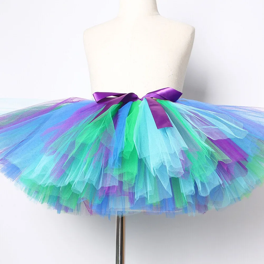 Toddler Baby Girls Tutu Skirt little Mermaid Ball Gown Children Dance Performance Tutus Kids Tulle Costumes Above Knee Length