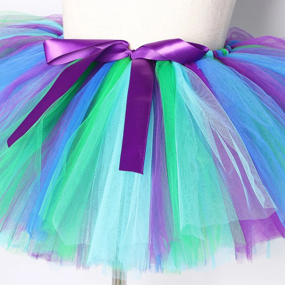 Toddler Baby Girls Tutu Skirt little Mermaid Ball Gown Children Dance Performance Tutus Kids Tulle Costumes Above Knee Length