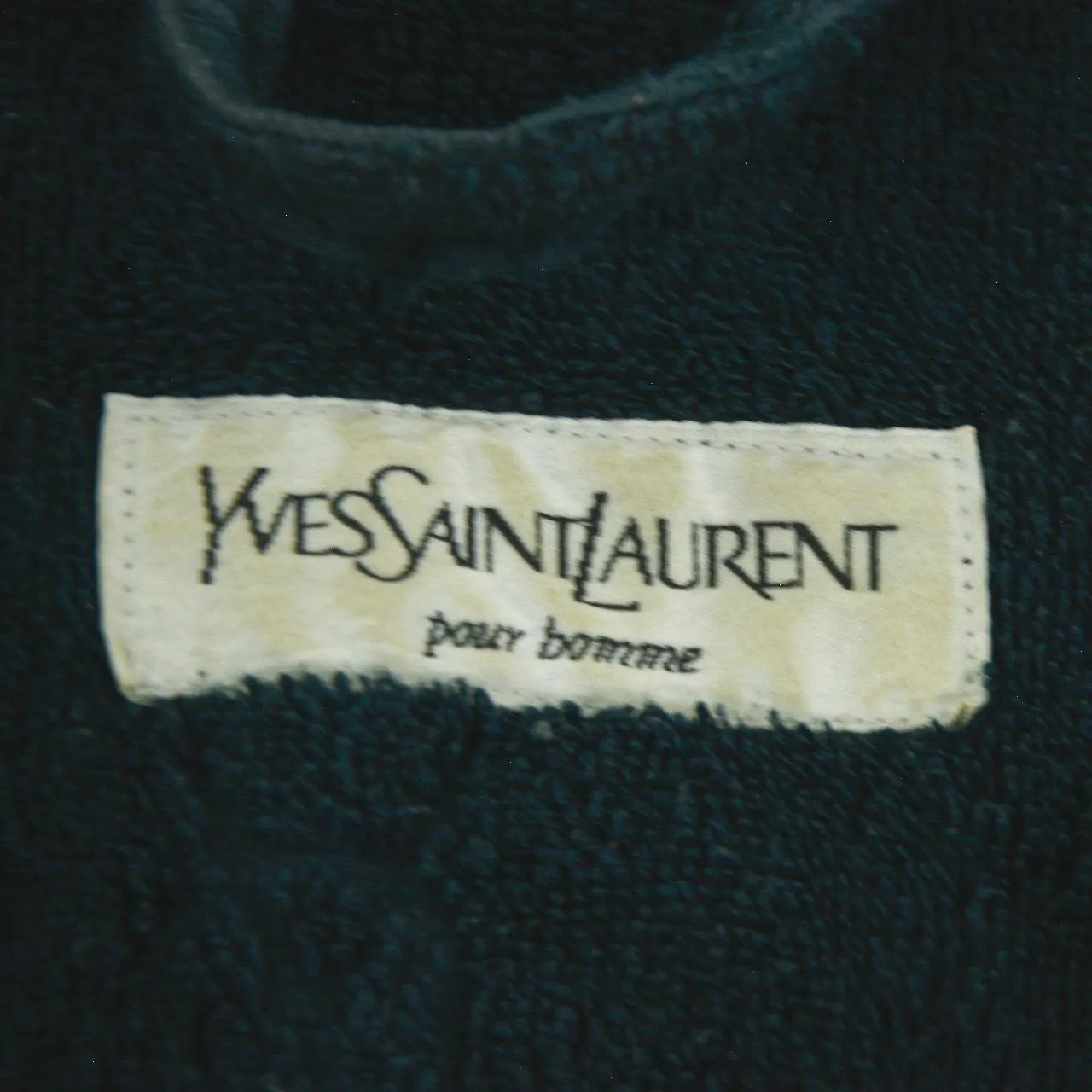 Vintage YSL Yves Saint Laurent Monogram Hooded Dressing Gown Size XL