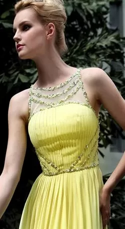 Yellow Pleated Gown